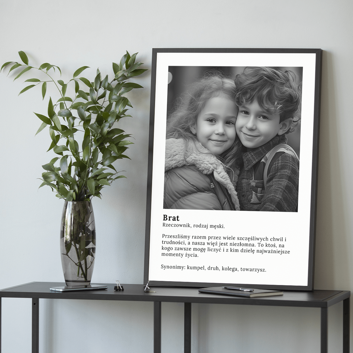 Niezłomna więź - plakat, spersonalizowany prezent dla brata - idamell.com
