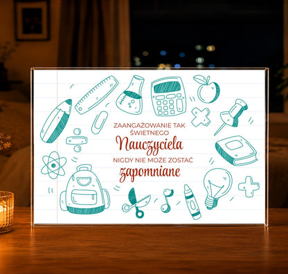 Od klasy dla nauczyciela - Druk na szkle, spersonalizowany prezent dla nauczyciela - idamell.com