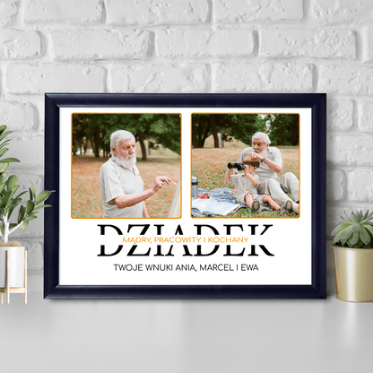 Od kochających wnuków - Druk na szkle, spersonalizowany prezent dla dziadka - idamell.com