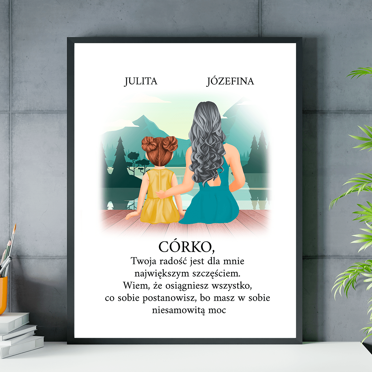 Od mamy dla córki - plakat, spersonalizowany prezent dla dziecka - idamell.com