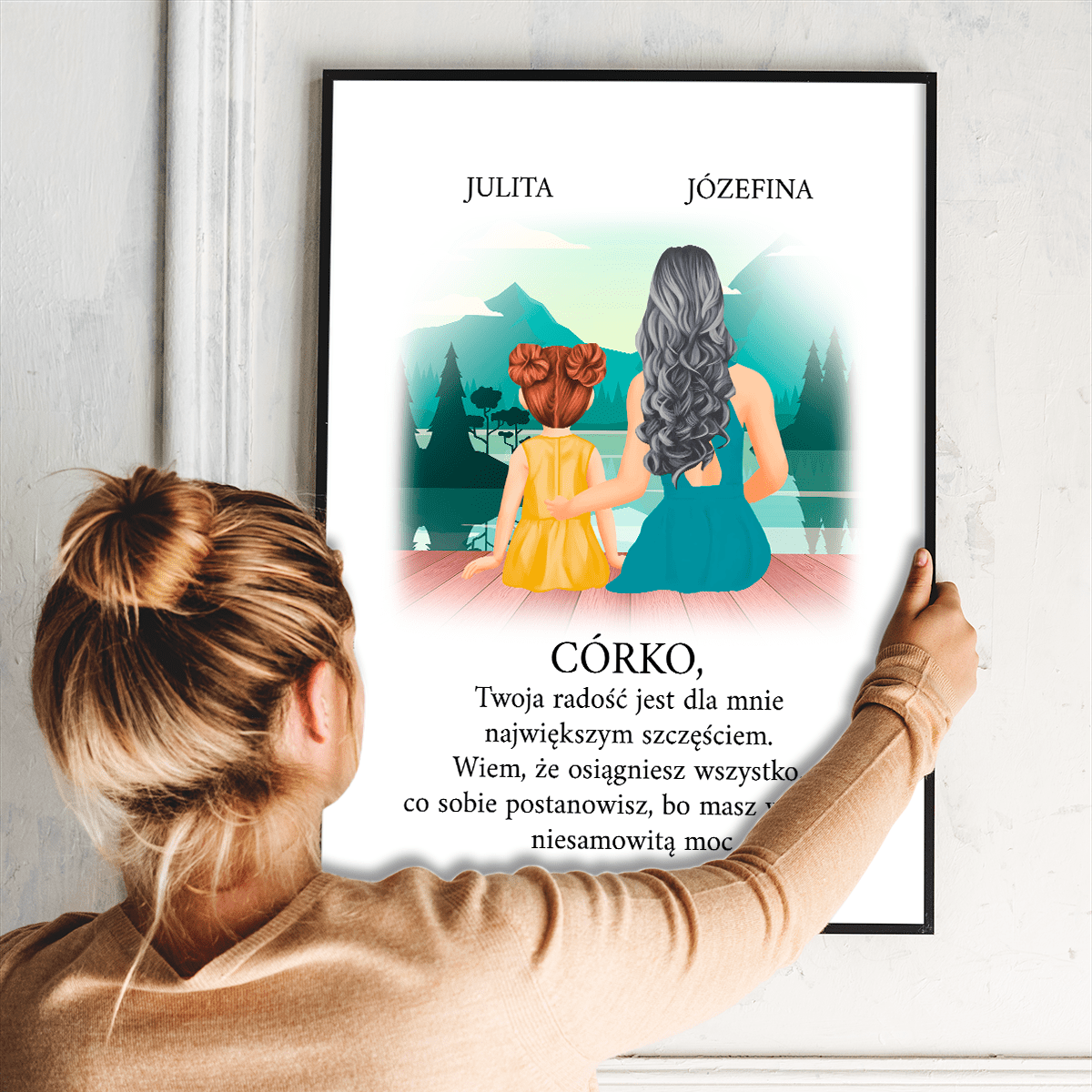 Od mamy dla córki - plakat, spersonalizowany prezent dla dziecka - idamell.com