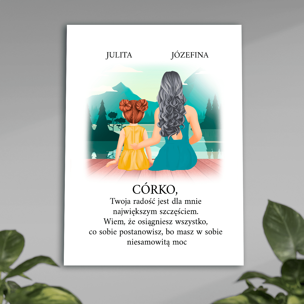 Od mamy dla córki - plakat, spersonalizowany prezent dla dziecka - idamell.com