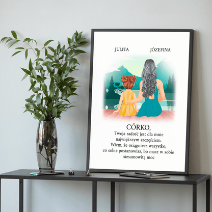 Od mamy dla córki - plakat, spersonalizowany prezent dla dziecka - idamell.com