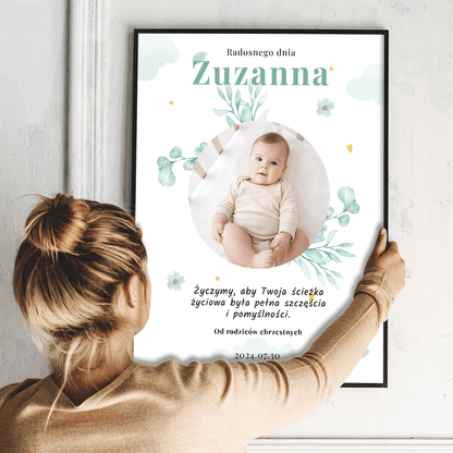 Od rodziców chrzestnych - plakat, spersonalizowany prezent dla dziecka - idamell.com