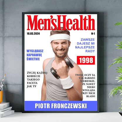Okładka magazynu - plakat, spersonalizowany prezent dla mężczyzny - idamell.com