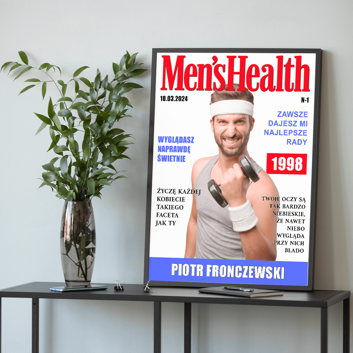 Okładka magazynu - plakat, spersonalizowany prezent dla mężczyzny - idamell.com
