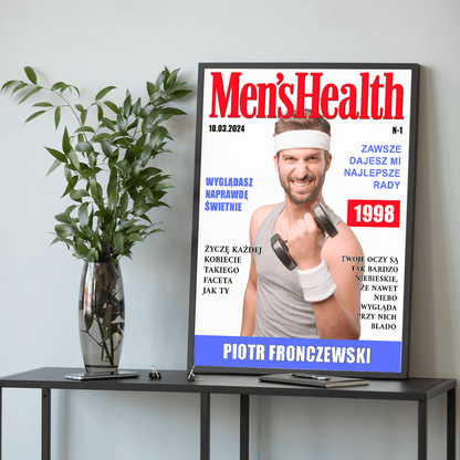 Okładka magazynu - plakat, spersonalizowany prezent dla mężczyzny - idamell.com