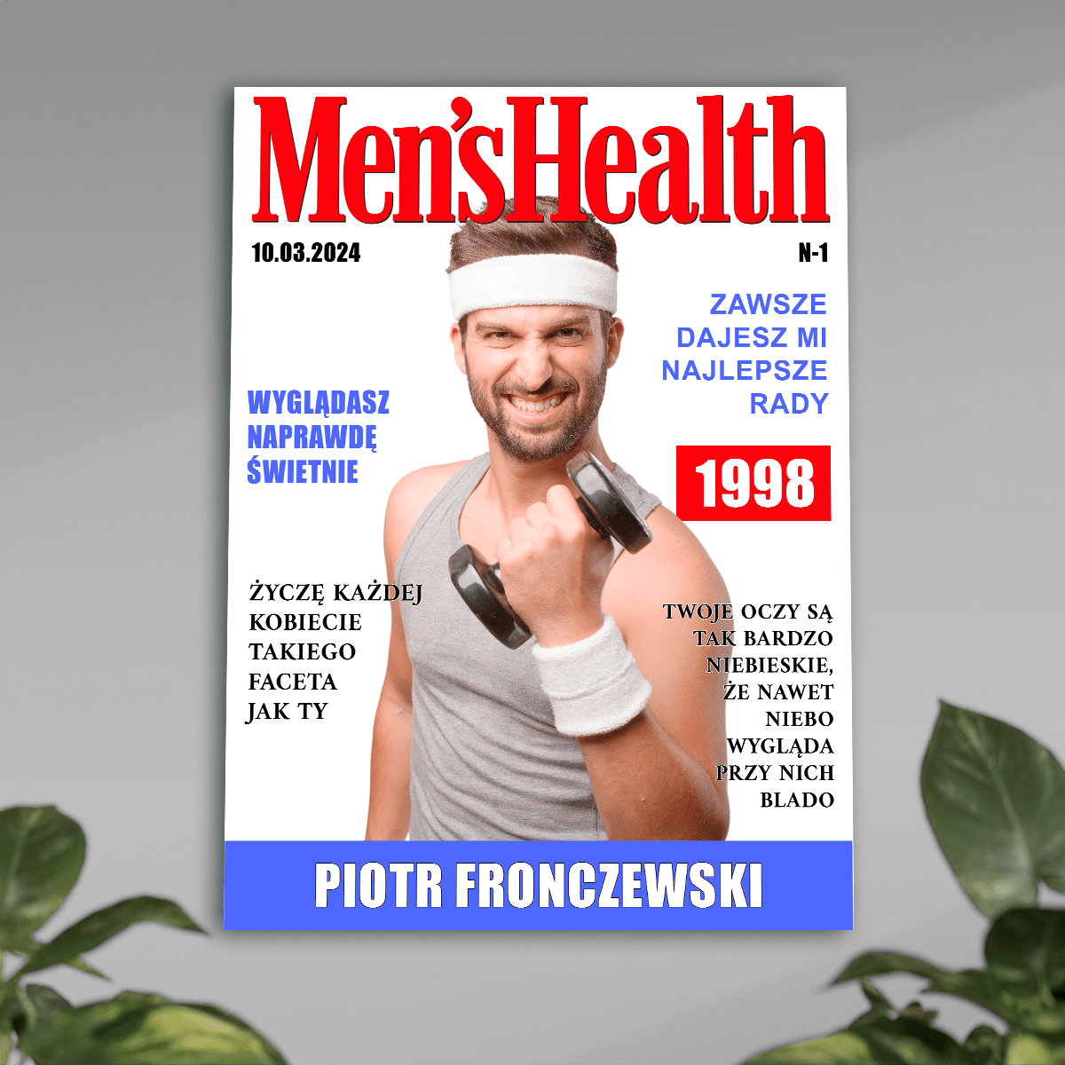 Okładka magazynu - plakat, spersonalizowany prezent dla mężczyzny - idamell.com
