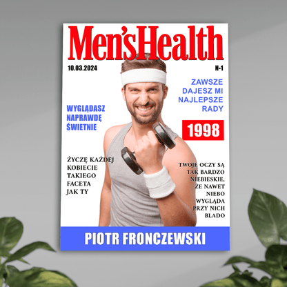 Okładka magazynu - plakat, spersonalizowany prezent dla mężczyzny - idamell.com