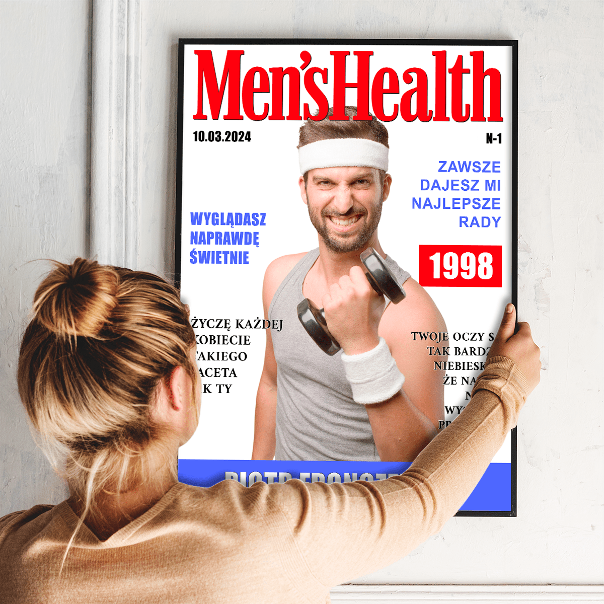Okładka magazynu - plakat, spersonalizowany prezent dla mężczyzny - idamell.com