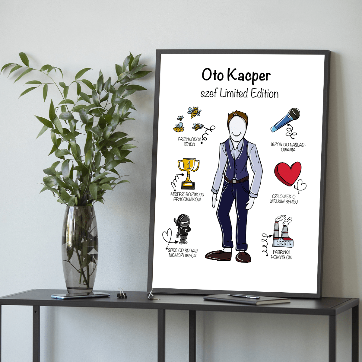Oto szef - plakat, spersonalizowany prezent dla szefa - idamell.com
