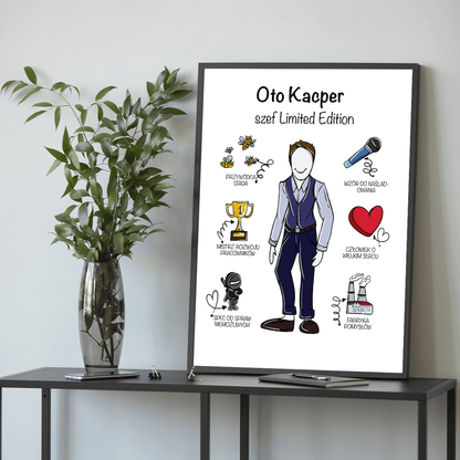 Oto szef - plakat, spersonalizowany prezent dla szefa - idamell.com