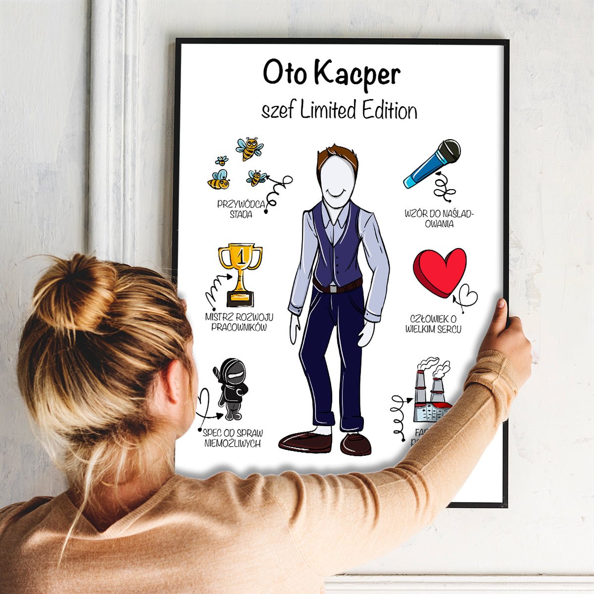 Oto szef - plakat, spersonalizowany prezent dla szefa - idamell.com