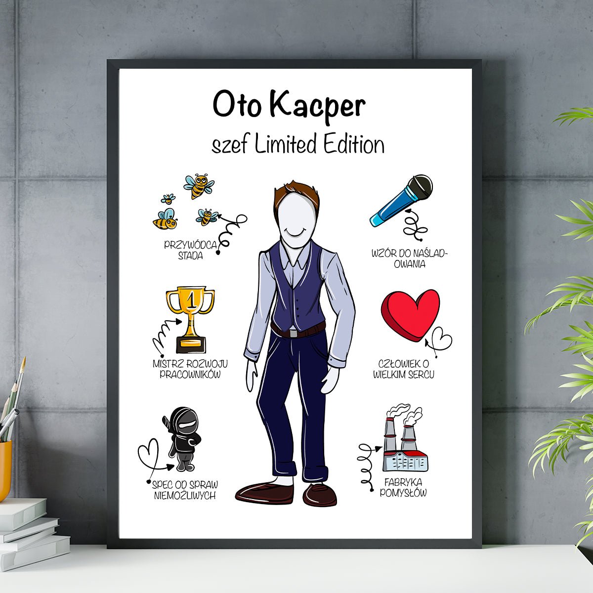 Oto szef - plakat, spersonalizowany prezent dla szefa - idamell.com