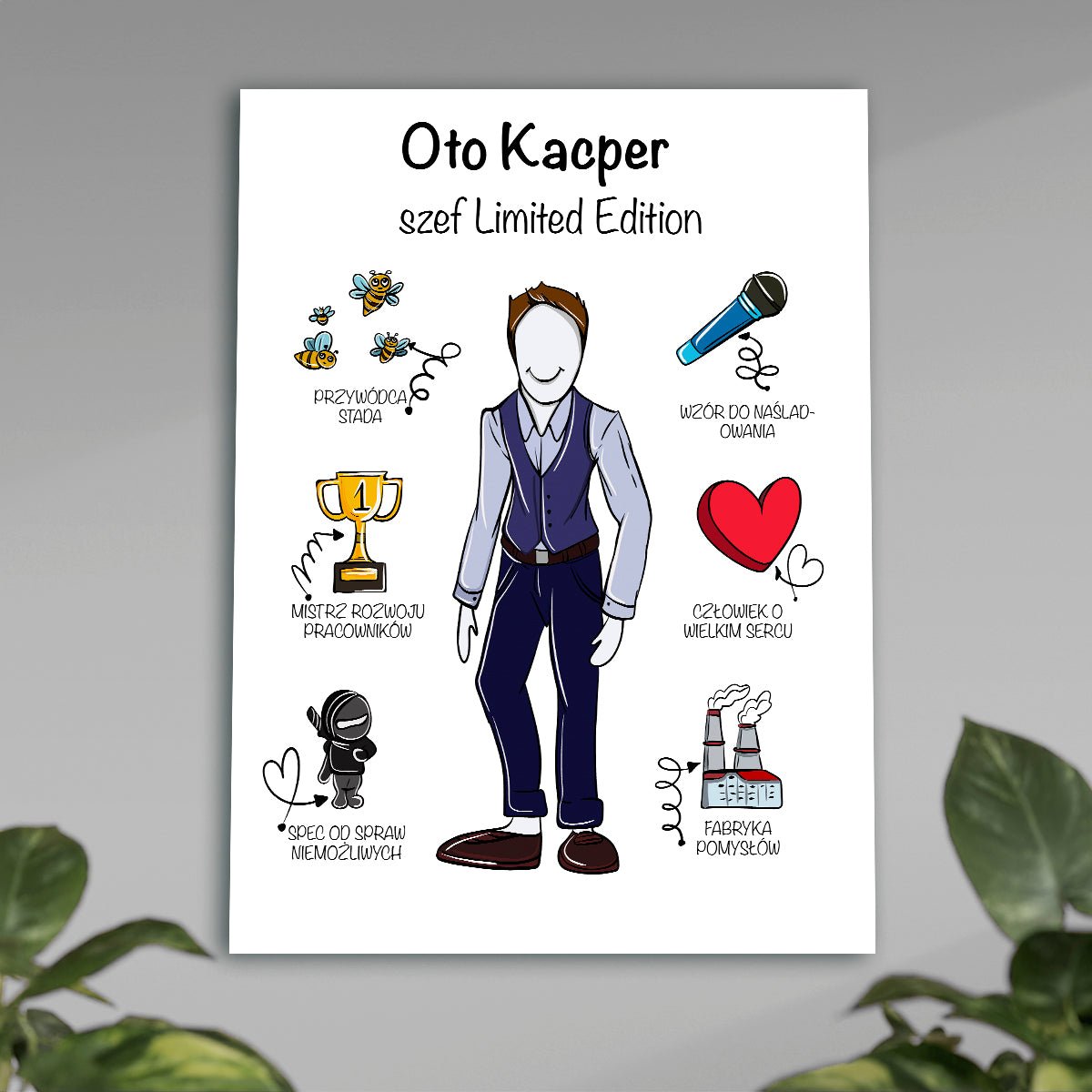 Oto szef - plakat, spersonalizowany prezent dla szefa - idamell.com