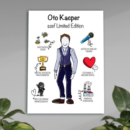 Oto szef - plakat, spersonalizowany prezent dla szefa - idamell.com