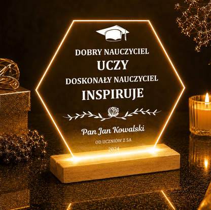 Pamiątka dla nauczyciela - Druk na szkle, spersonalizowany prezent dla nauczyciela - idamell.com