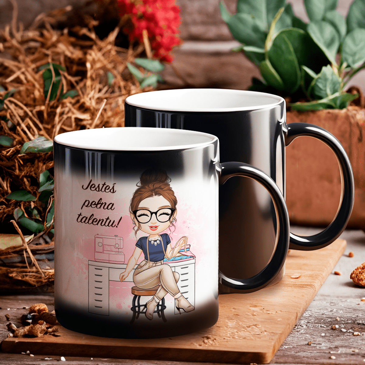 Pani swojego losu Clipart - 1x Kubek magiczny z nadrukiem, spersonalizowany prezent dla niej - idamell.com