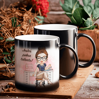 Pani swojego losu Clipart - 1x Kubek magiczny z nadrukiem, spersonalizowany prezent dla niej - idamell.com