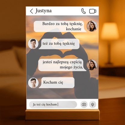 Para chat - Druk na szkle, spersonalizowany prezent dla pary - idamell.com