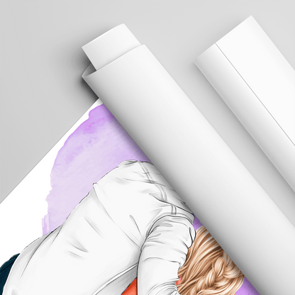 Para Clipart + imiona - plakat, spersonalizowany prezent dla pary - idamell.com