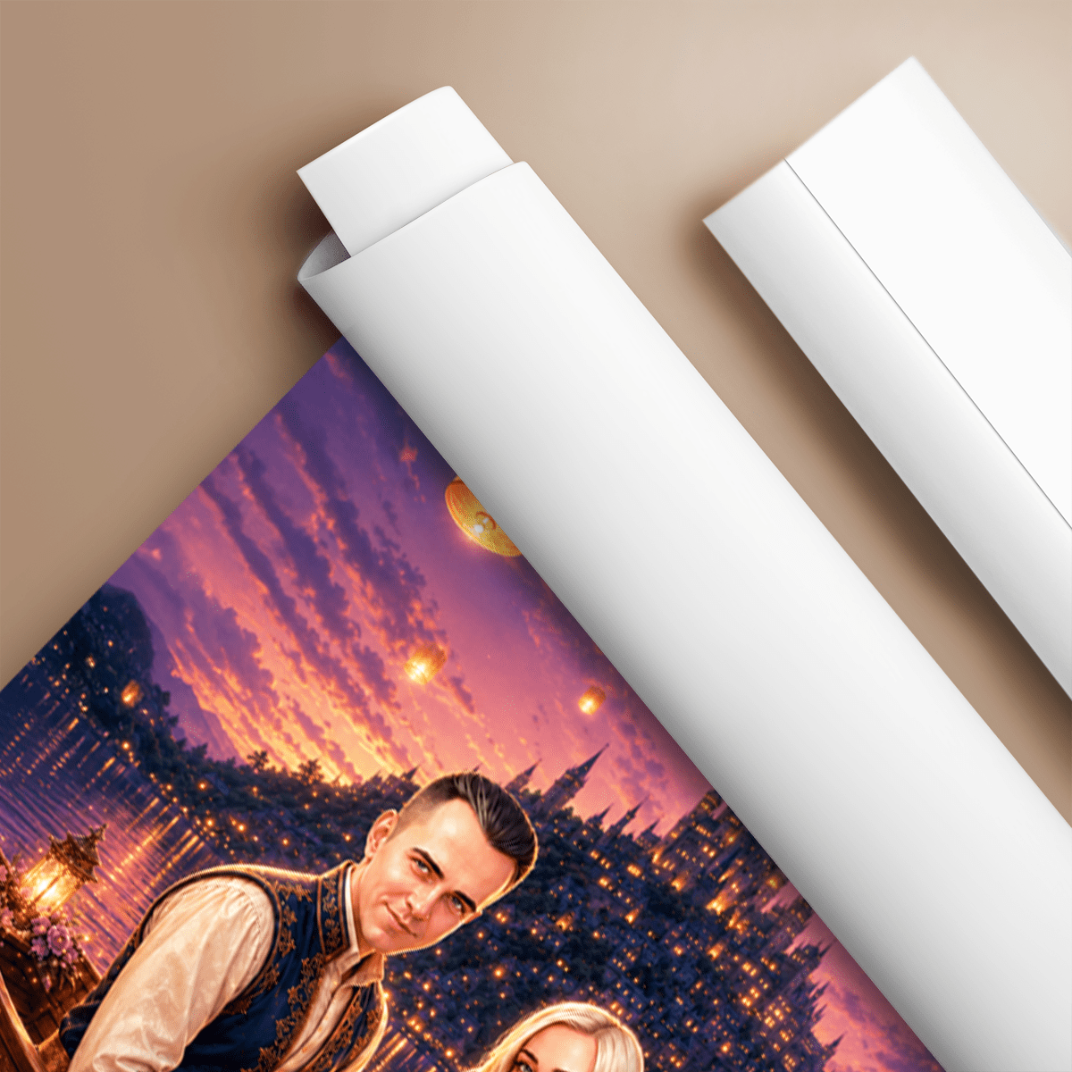 Para jak z bajki - plakat, spersonalizowany prezent dla pary - idamell.com
