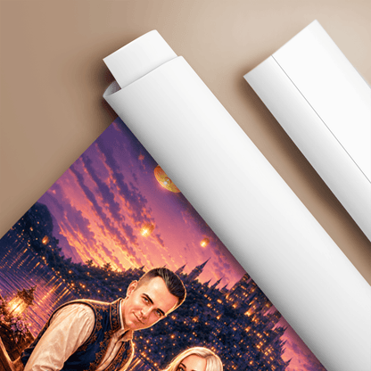 Para jak z bajki - plakat, spersonalizowany prezent dla pary - idamell.com