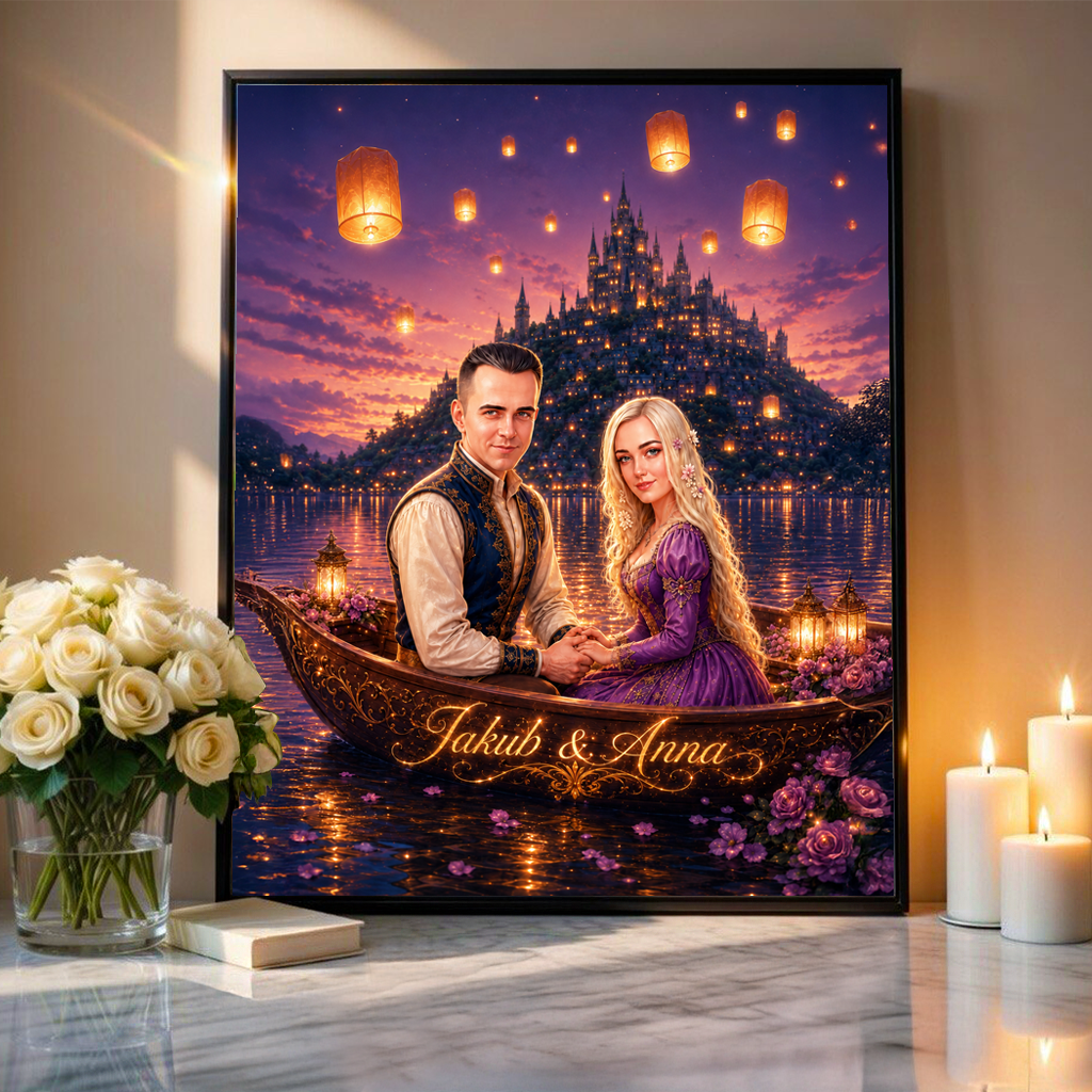 Para jak z bajki - plakat, spersonalizowany prezent dla pary - idamell.com