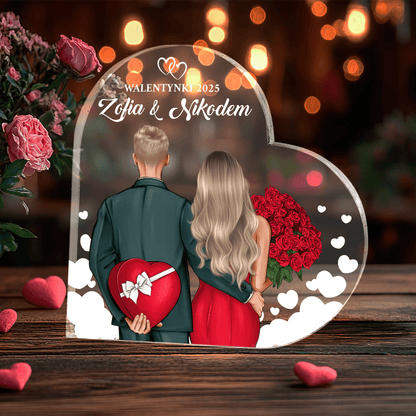 Para w Walentynki Clipart - Druk na szkle, spersonalizowany prezent dla niego - idamell.com