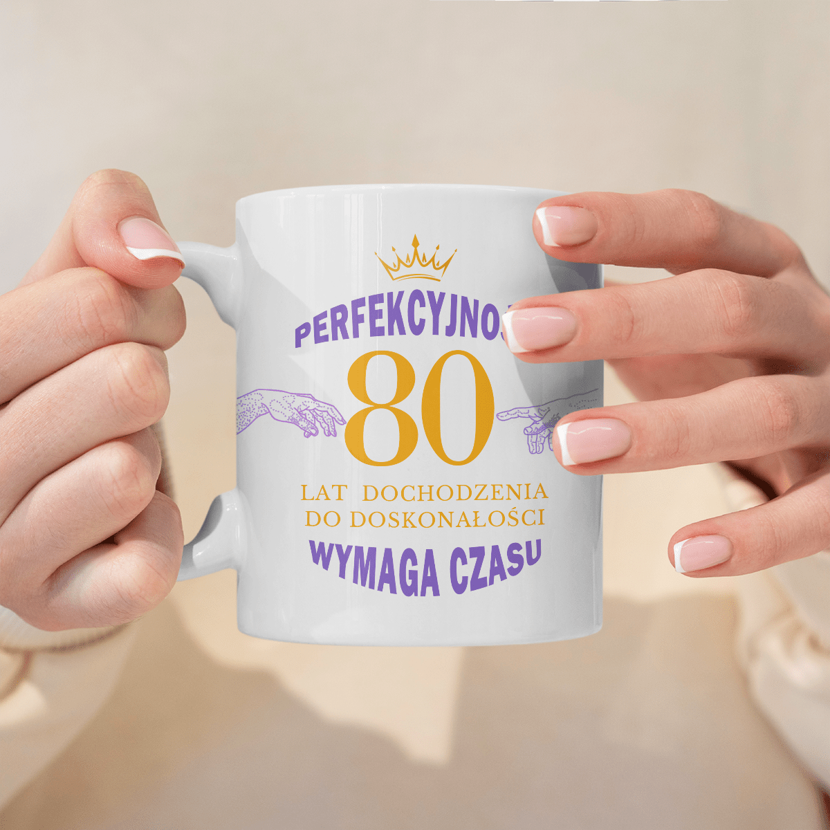 Perfekcyjna 80 - 1x Kubek z nadrukiem, spersonalizowany prezent dla kobiety - idamell.com