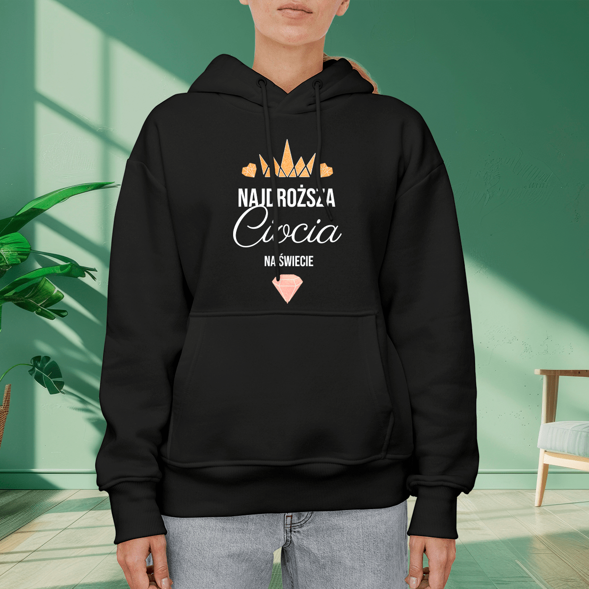 Personalizowana bluza damska z nadrukiem CIOCIA - prezent dla cioci - idamell.com