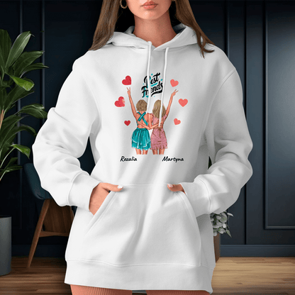 Personalizowana bluza damska z własnym nadrukiem BEST FRIENDS CLIPART - prezent dla przyjaciółki - idamell.com