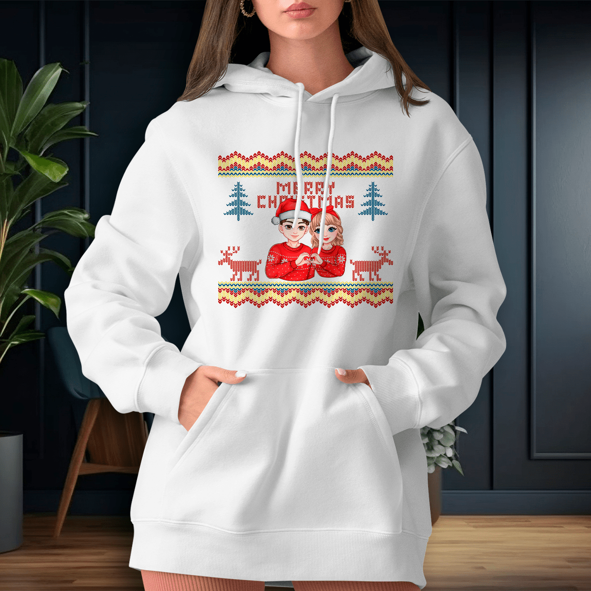 Personalizowana bluza damska z własnym nadrukiem CLIPART GWIAZDKOWY - prezent dla niej - idamell.com