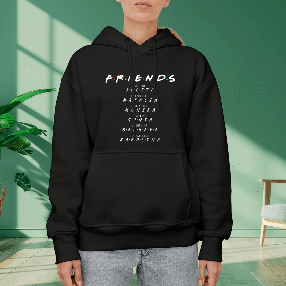 Personalizowana bluza damska z własnym nadrukiem FRIENDS - prezent dla przyjaciółki - idamell.com