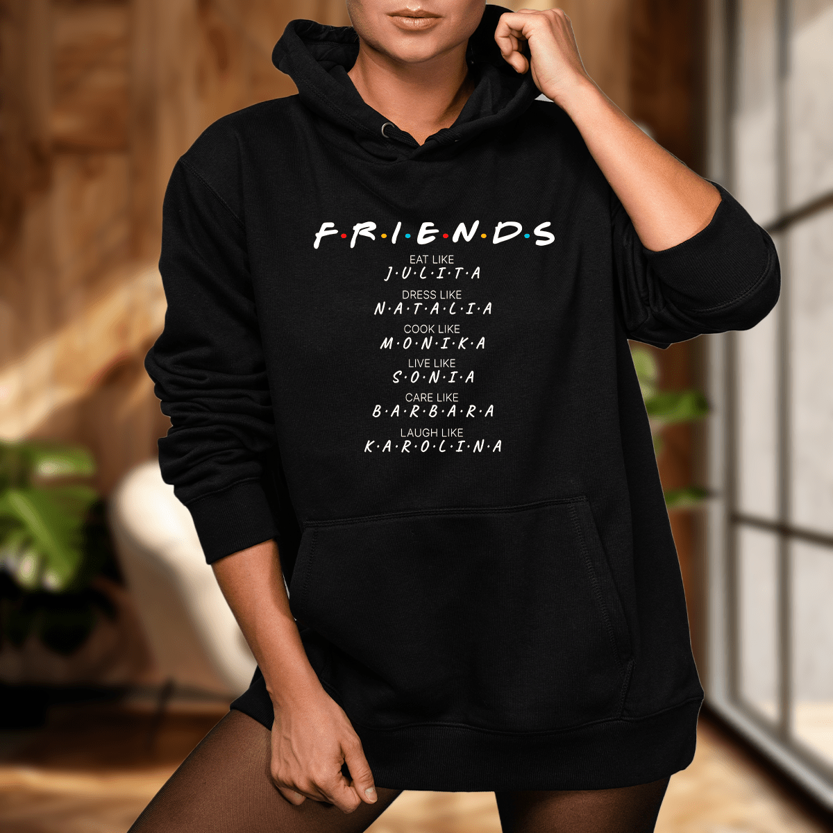 Personalizowana bluza damska z własnym nadrukiem FRIENDS - prezent dla przyjaciółki - idamell.com