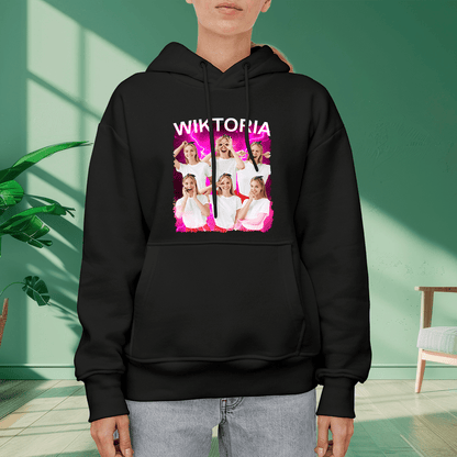 Personalizowana bluza damska z własnym nadrukiem JEJ ZDJĘCIA + IMIĘ - prezent dla dziewczyny - idamell.com