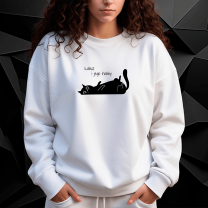 Personalizowana bluza damska z własnym nadrukiem KOT - prezent dla właściciela kota - idamell.com
