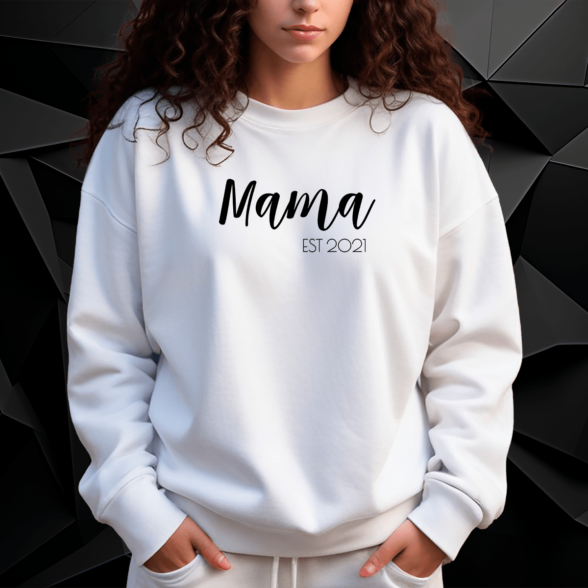 Personalizowana bluza damska z własnym nadrukiem MAMA - prezent dla mamy - idamell.com