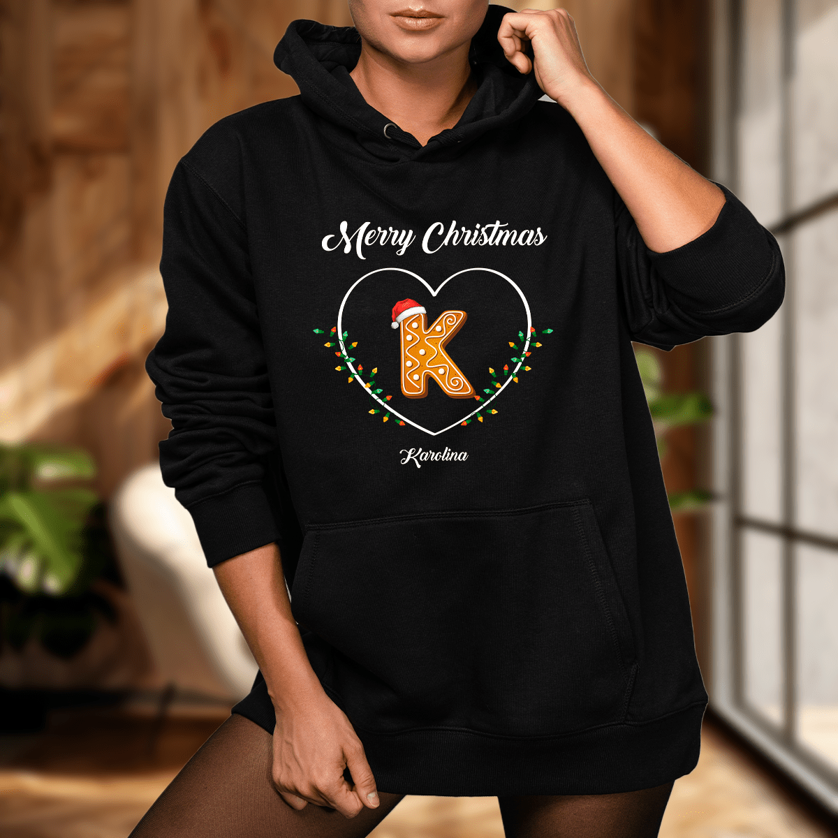 Personalizowana bluza damska z własnym nadrukiem MERRY CHRISTMAS - prezent dla żony - idamell.com
