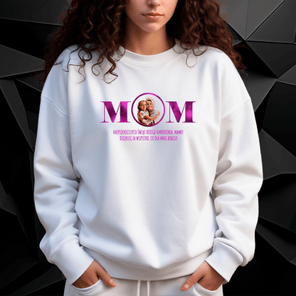 Personalizowana bluza damska z własnym nadrukiem NAJPIĘKNIEJSZE ŚWIĘTA - prezent dla mamy - idamell.com