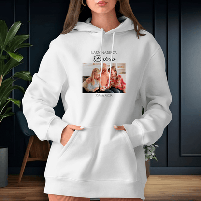 Personalizowana bluza damska z własnym nadrukiem NASZA BABCIA - prezent dla babci - idamell.com