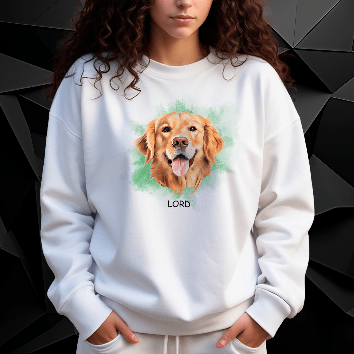 Personalizowana bluza damska z własnym nadrukiem PIES + IMIĘ - prezent dla właściciela psa - idamell.com