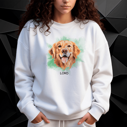Personalizowana bluza damska z własnym nadrukiem PIES + IMIĘ - prezent dla właściciela psa - idamell.com