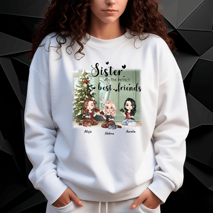 Personalizowana bluza damska z własnym nadrukiem SIOSTRY W ŚWIĘTA - prezent dla siostry - idamell.com