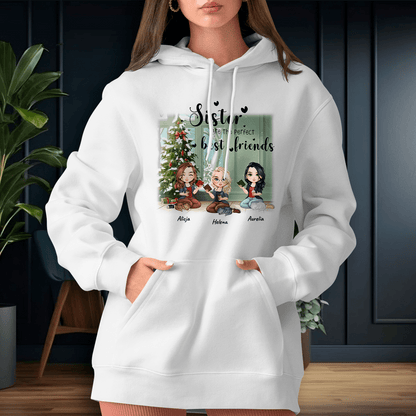 Personalizowana bluza damska z własnym nadrukiem SIOSTRY W ŚWIĘTA - prezent dla siostry - idamell.com