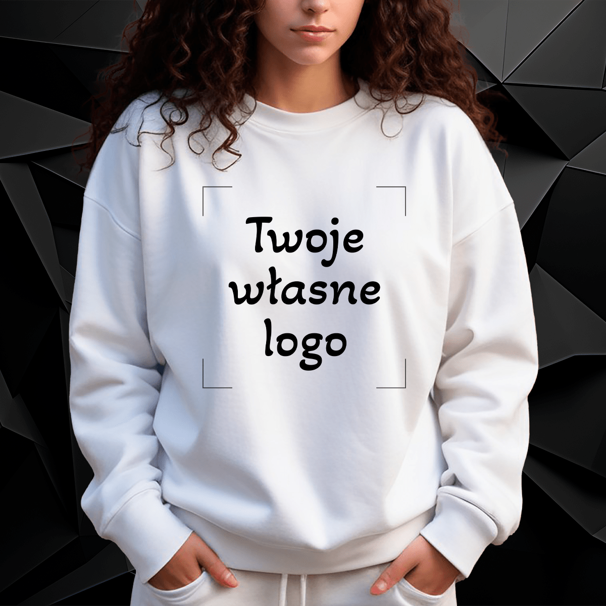 Personalizowana bluza damska z własnym nadrukiem TWOJE LOGO - prezent dla kobiety - idamell.com