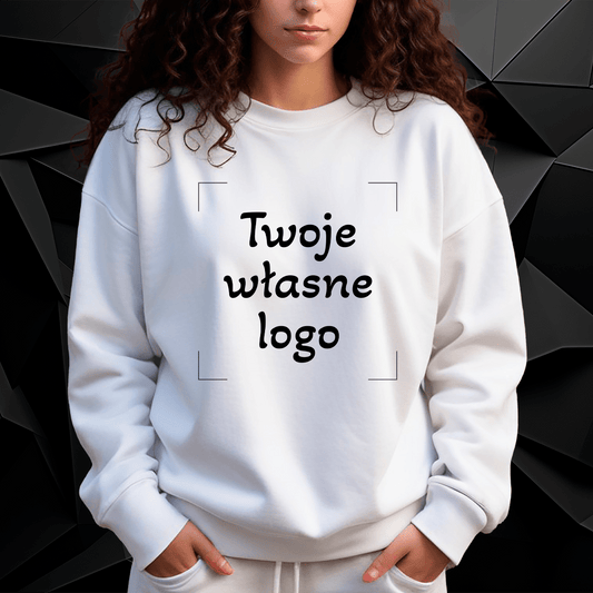 Personalizowana bluza damska z własnym nadrukiem TWOJE LOGO - prezent dla kobiety - idamell.com