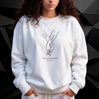 Personalizowana bluza damska z własnym nadrukiem Z TOBĄ - prezent dla kobiety - idamell.com