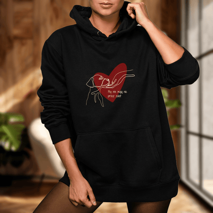 Personalizowana bluza damska z własnym nadrukiem ZALETY - prezent dla właściciela psa - idamell.com
