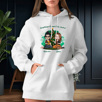 Personalizowana bluza damska z własnym nadrukiem ŻYCZENIA DLA SIOSTRY - prezent dla siostry - idamell.com